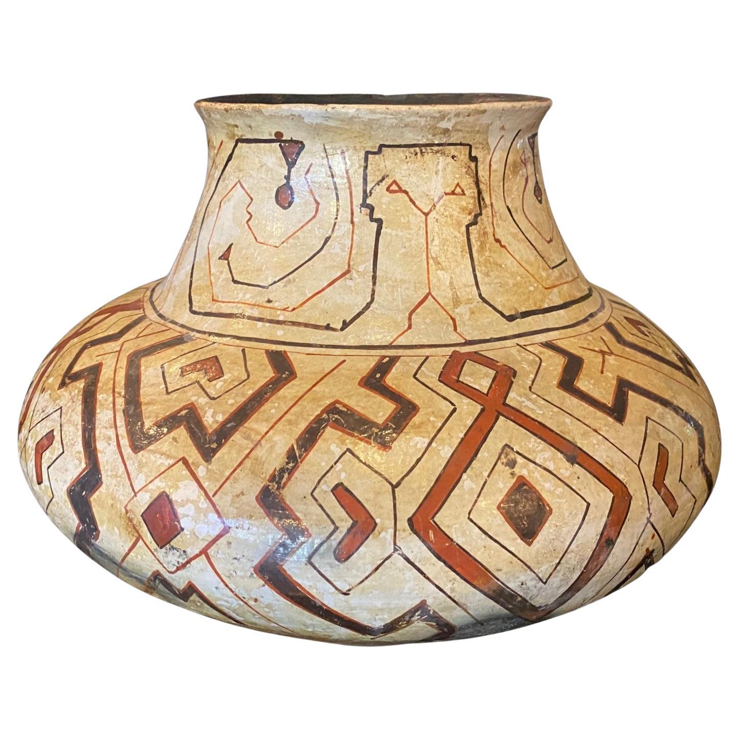 Vaso in ceramica amazzonica nativo americano Shipibo-Conibo di grandi dimensioni