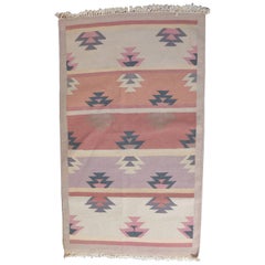 Native American Indian Navajo Style Area Rug in Pastels, 20th Century