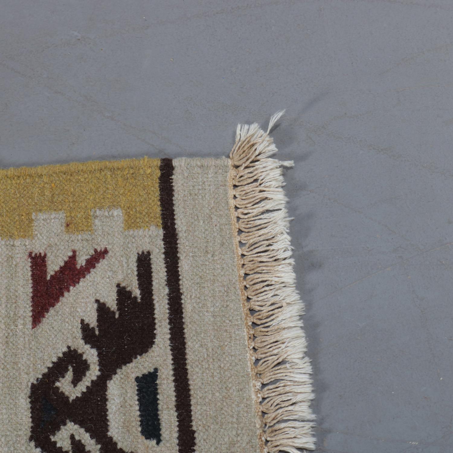 Native American Indian Navajo Style Area Rug, Stylized Eagles, 20th Century 1