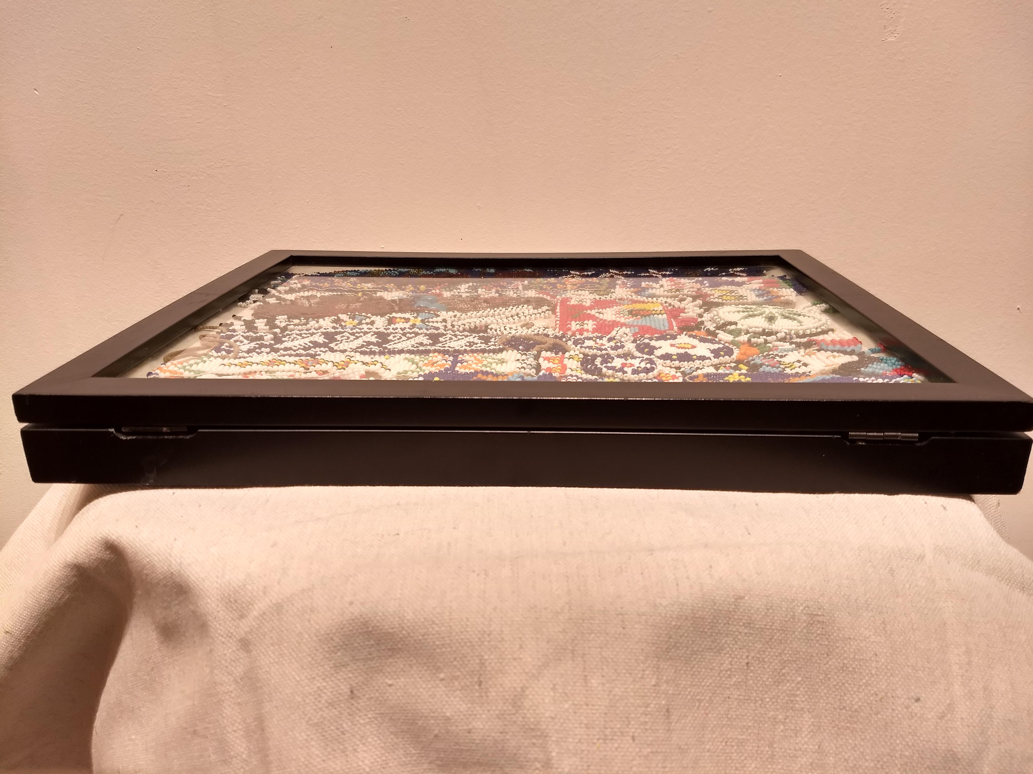 Native American Navajo Beadwork Necklace Collection Displayed in a Shadow Box 6
