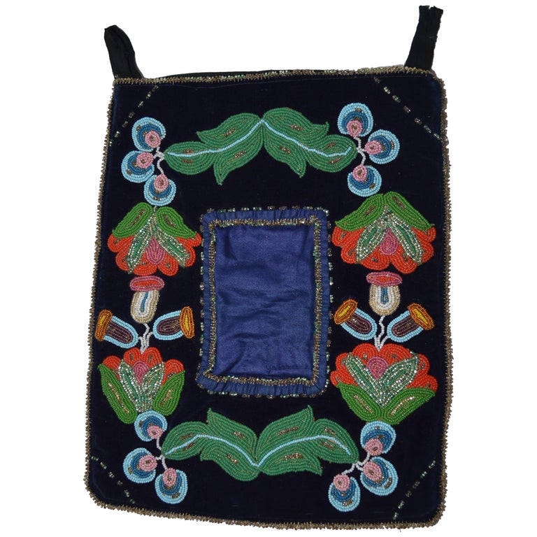 Native American Indian Ojibwe Beaded Picture Frame Pocket at 1stDibs