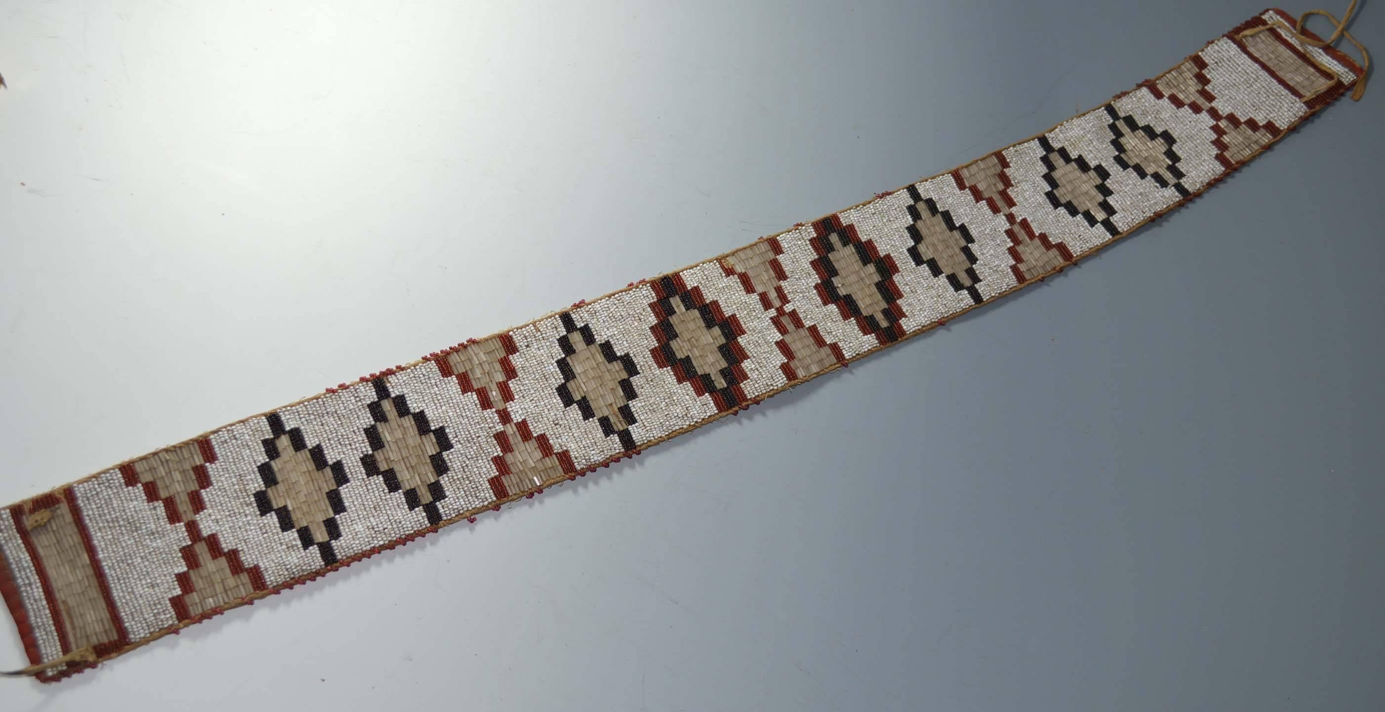 North American Native American Indian Rare Blackfoot Beaded Belt