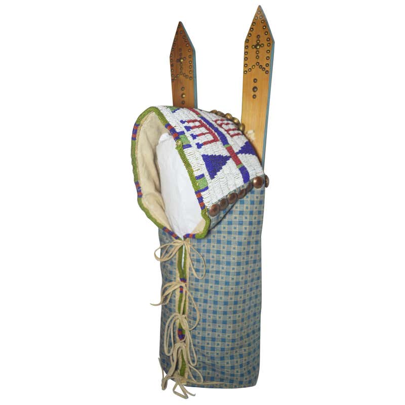 Native American Indian Sioux Beaded Dolls Cradle Board at 1stDibs