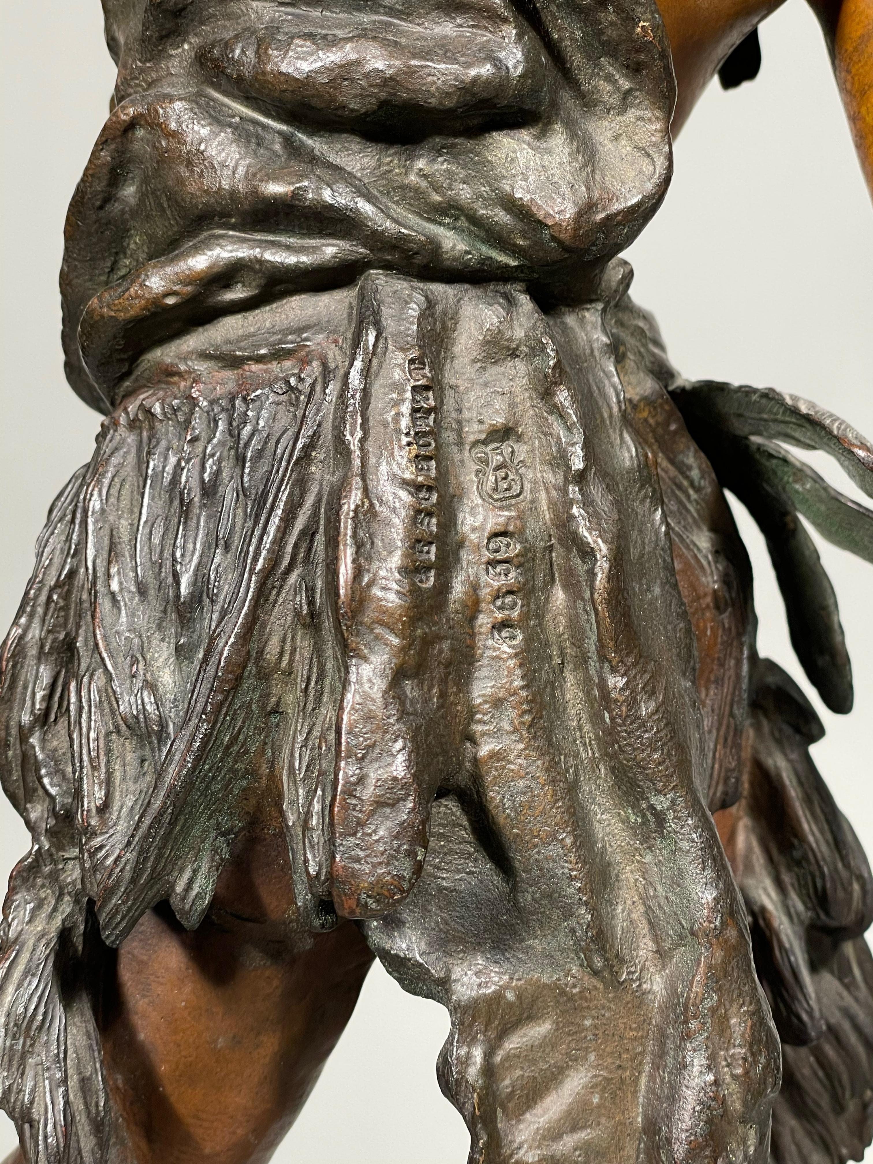 Austrian Native American Indian Warrior Sculpture Attributed to Carl Kauba