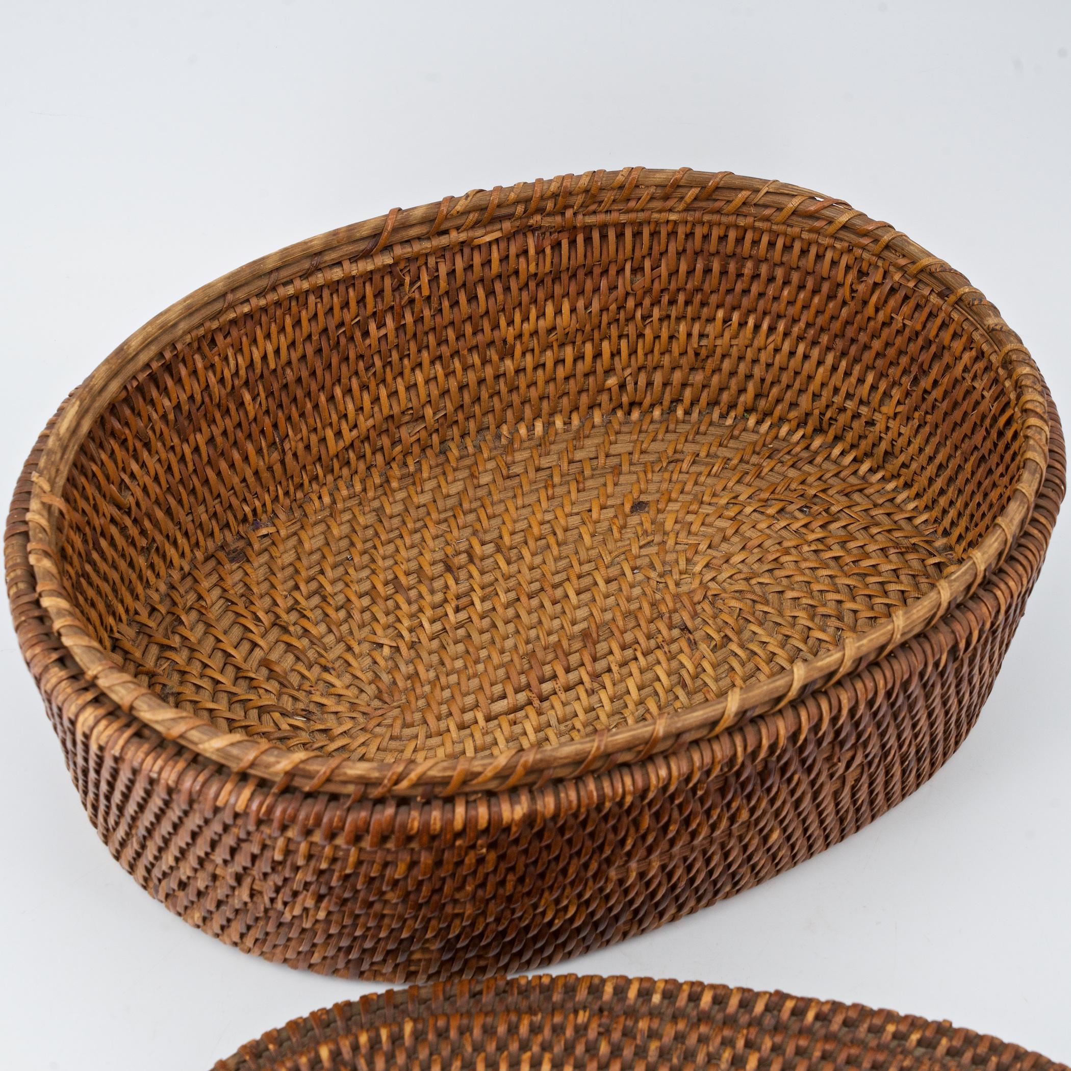 Native American Indian Woven Coiled Lidded Oval Basket 3