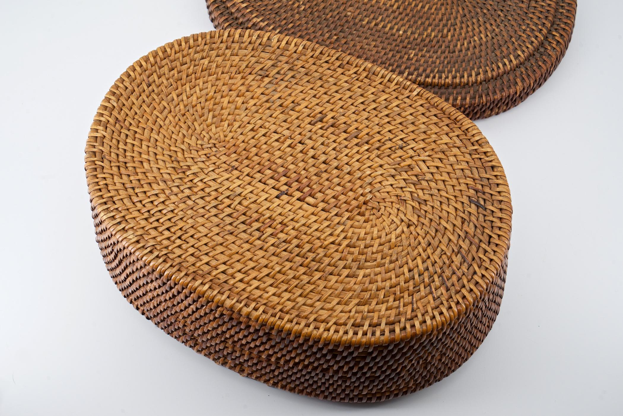 Native American Indian Woven Coiled Lidded Oval Basket 2