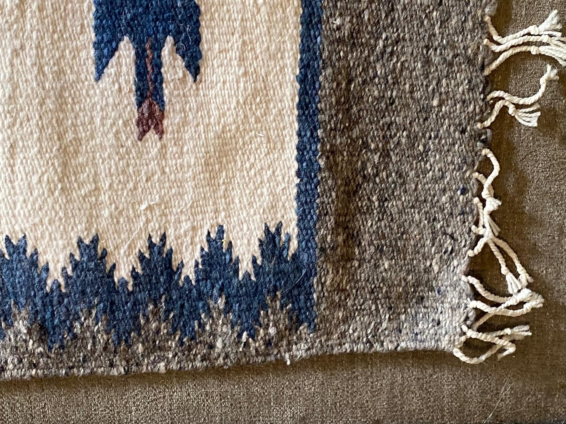 Native American Indigenous Zapotec or Navajo Handwoven Tree of Life Rug Blanket For Sale 4