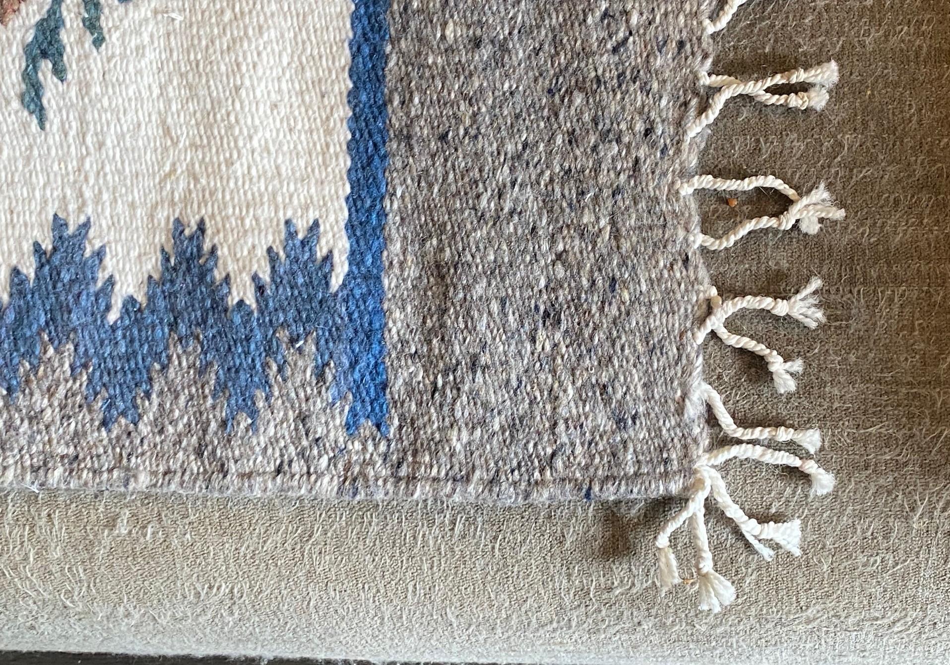 Native American Indigenous Zapotec or Navajo Handwoven Tree of Life Rug Blanket For Sale 5