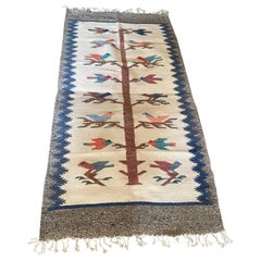Native American Indigenous Zapotec or Navajo Handwoven Tree of Life Rug Blanket