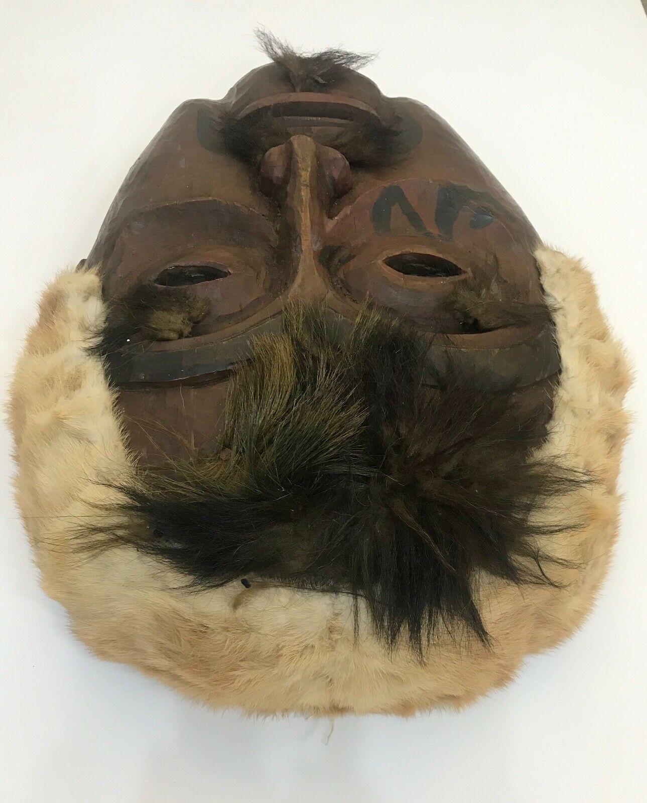 Wood Native American Inuit Eskimo Antique Dance Mask, 1900