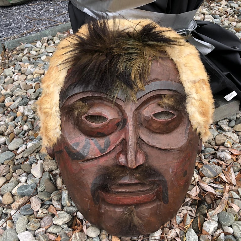 Native American Inuit Eskimo Antique Dance Mask, 1900 For Sale at 1stdibs