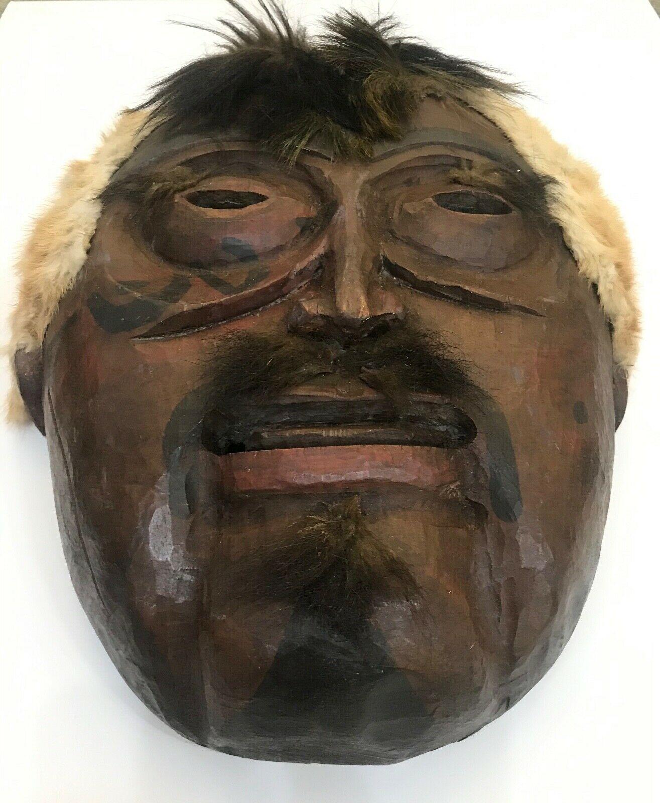Canadian Native American Inuit Eskimo Antique Dance Mask, 1900