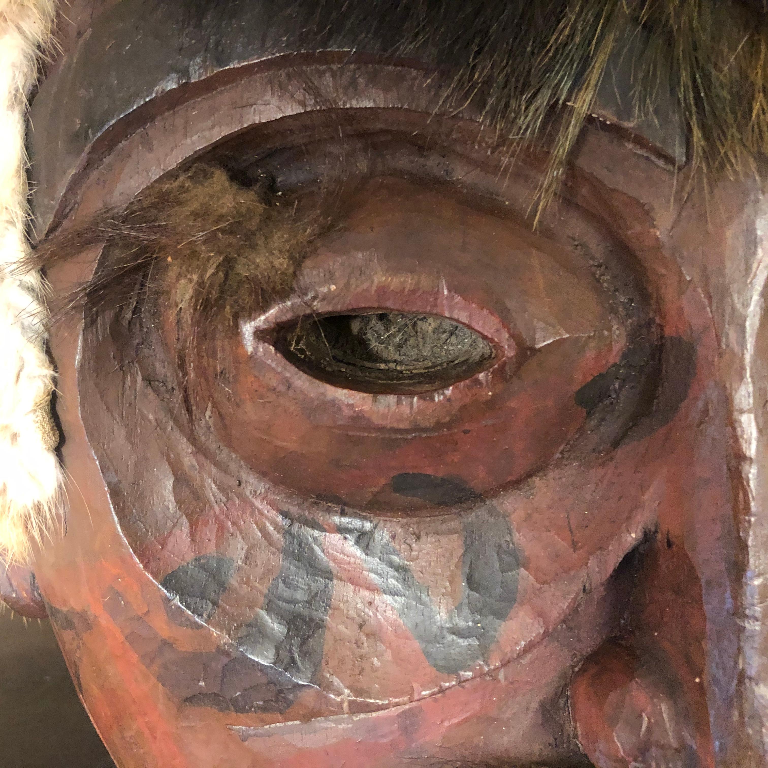 Hand-Carved Native American Inuit Eskimo Antique Dance Mask, 1900