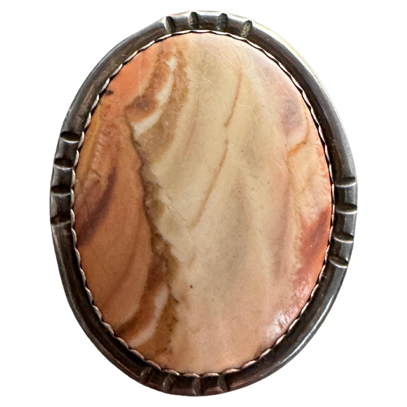 Anello in argento con diaspro dei nativi americani