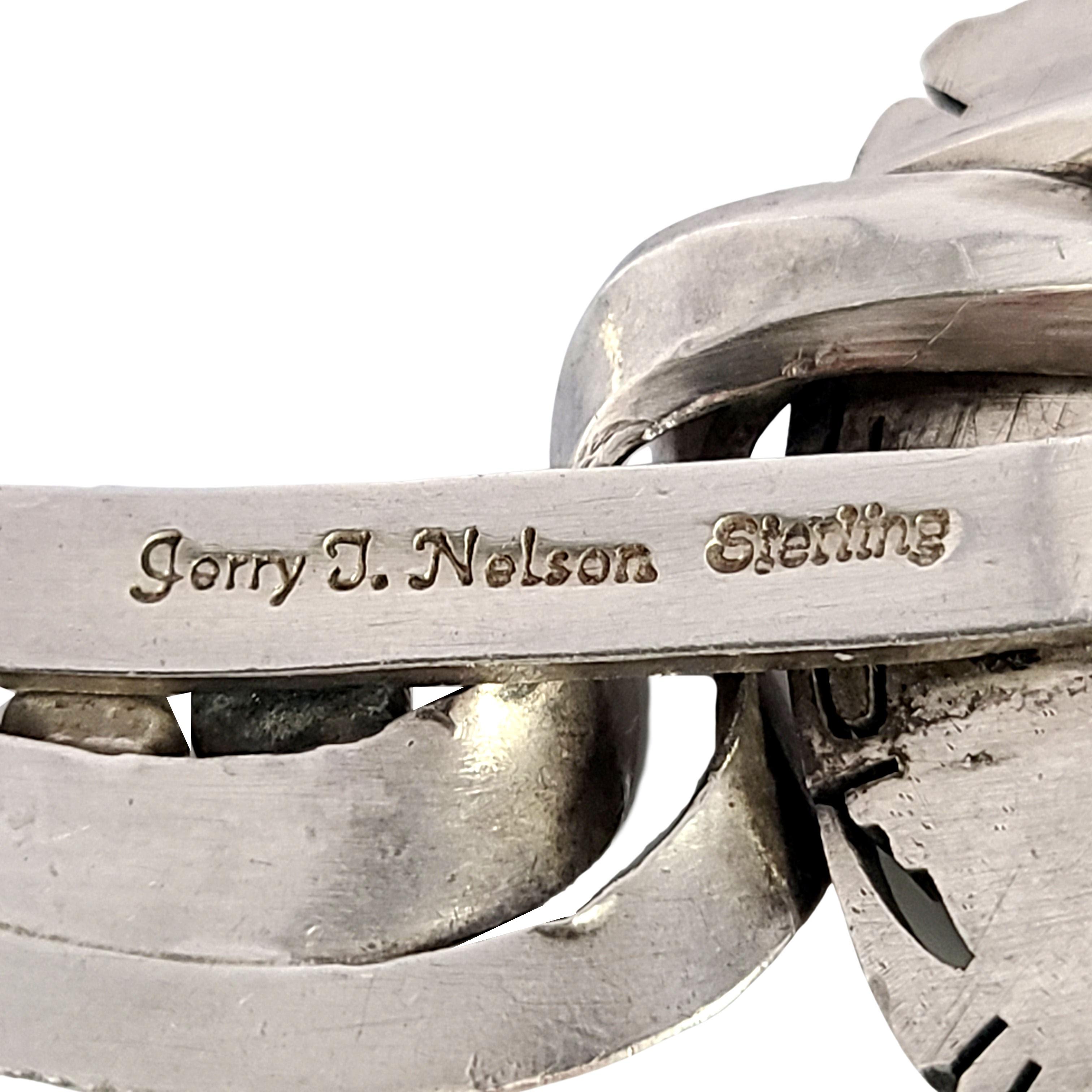 Native American Jerry T Nelson Sterling Silver Multi-Stone Inlay Cuff Bracelet 4