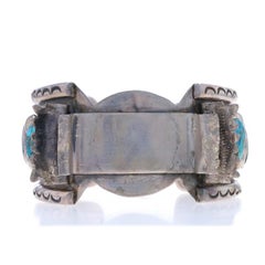 Native American Joe Corbet Navajo Turquoise Watch Cuff Bracelet 6 1/2" Ster 925