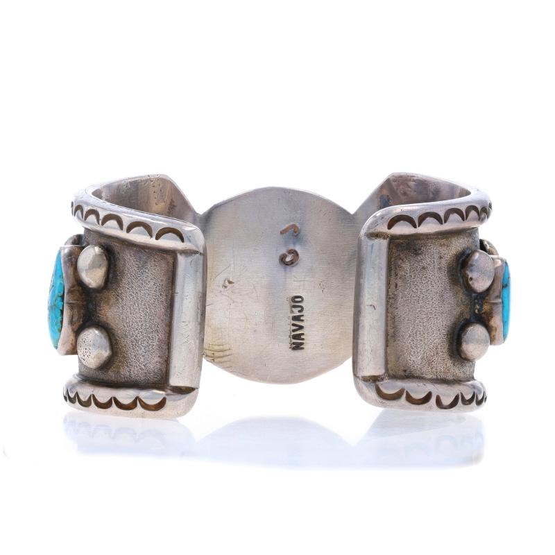 Nativo americano Joe Corbet Navajo Bracciale orologio in turchese 6 1/2