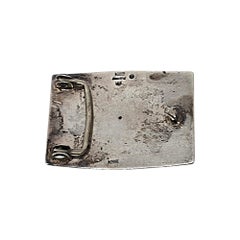 Native American Kee Yazzie Sterling Silver 14K Gold Petroglyph Belt Buckle 19780