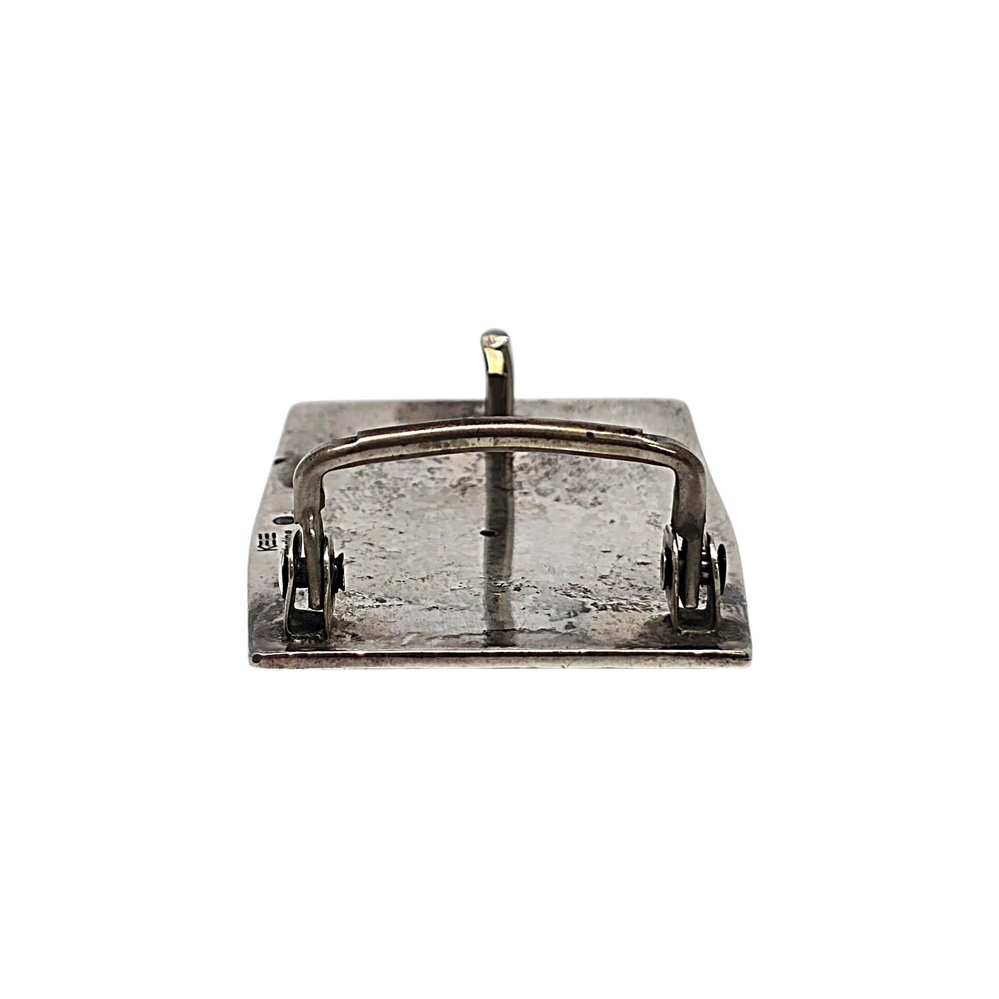 Women's or Men's Native American Kee Yazzie Sterling Silver 14K Gold Petroglyph Belt Buckle 19780