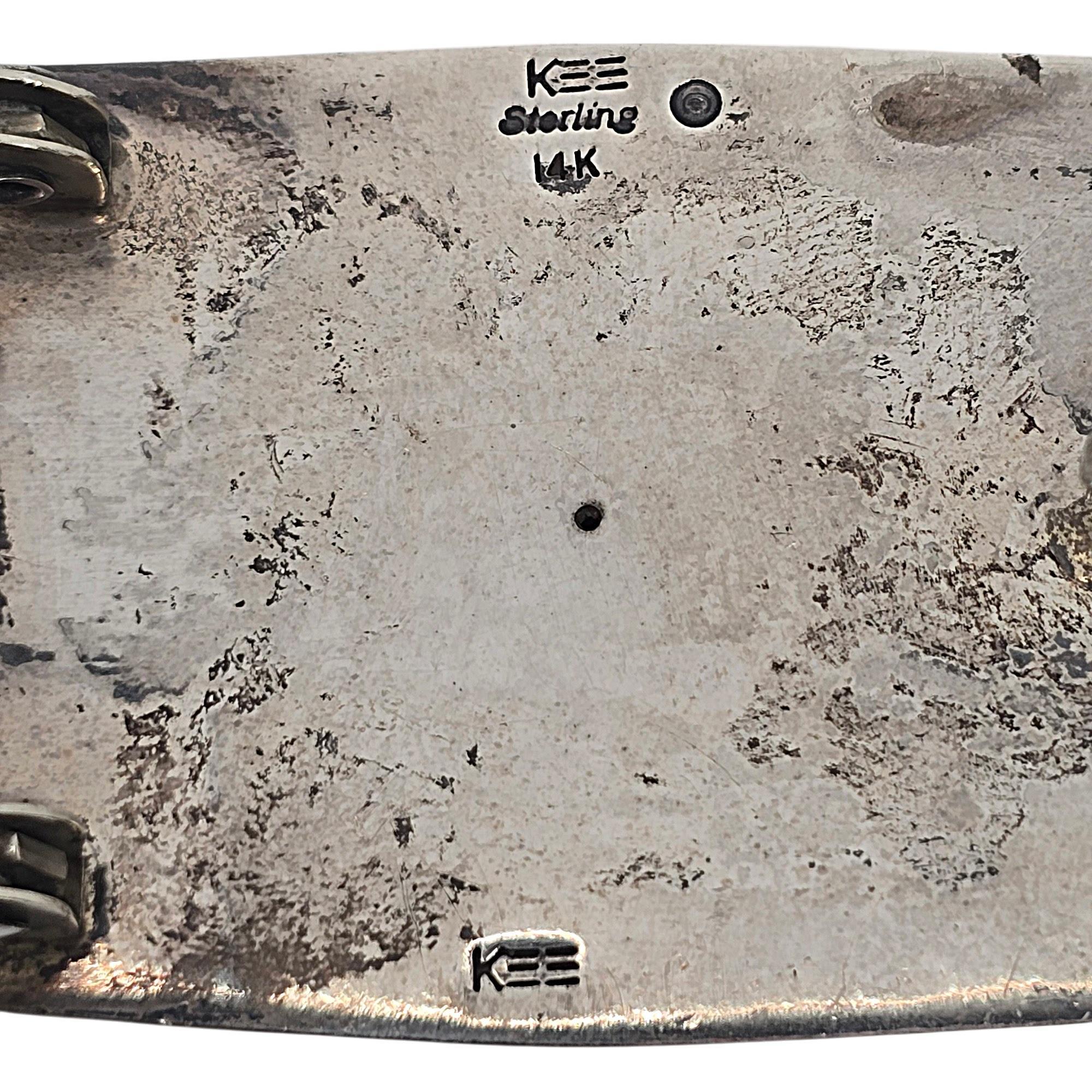 Native American Kee Yazzie Sterling Silver 14K Gold Petroglyph Belt Buckle 19780 3
