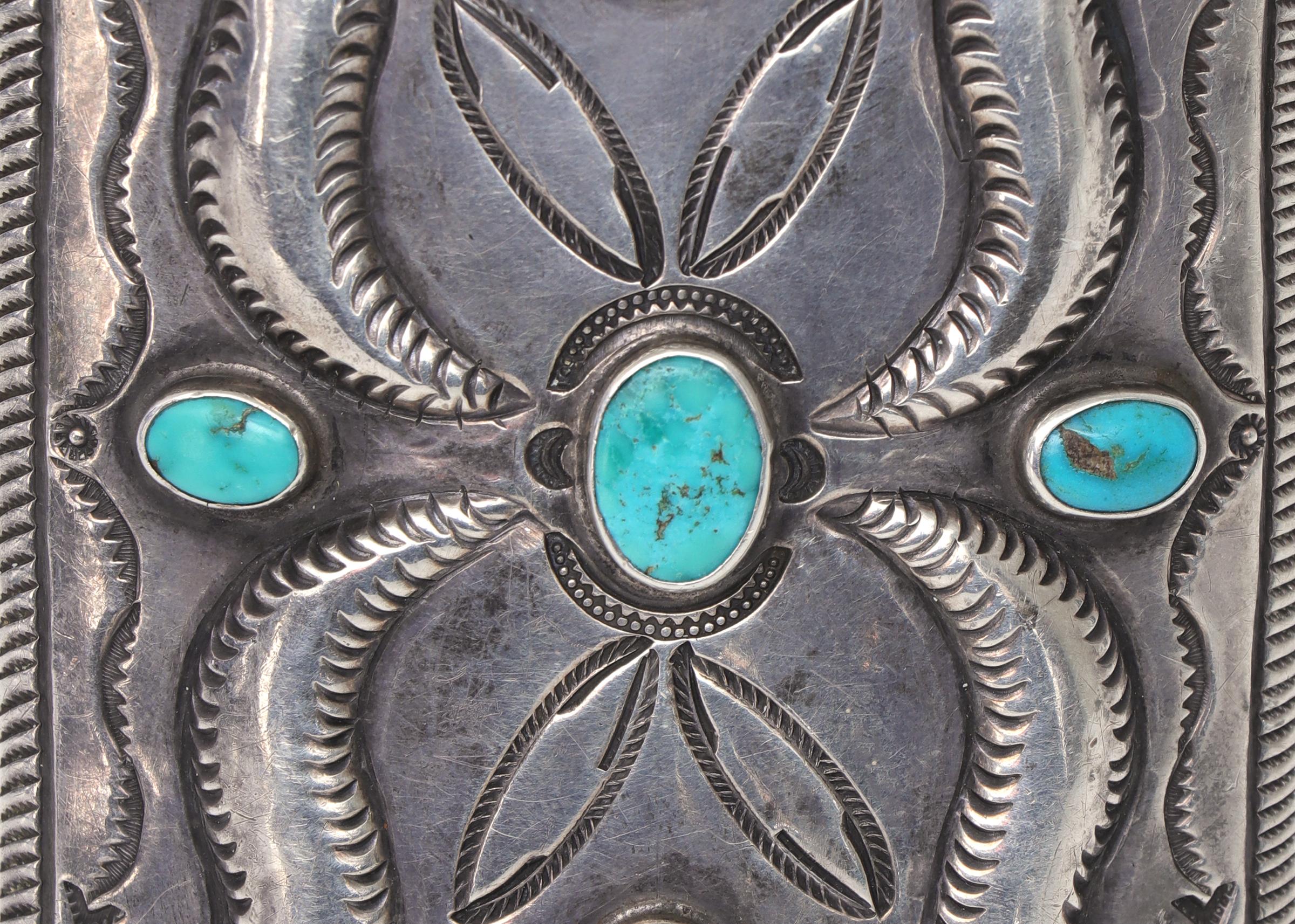Contemporary Native American Ketoh, New Leather, 20th Century Jewelry and Metalwork Bracelet