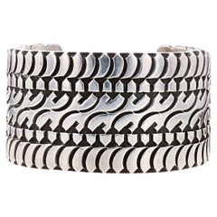 Bracelet manchette Native American KY Navajo 7" - Argent 925 Ailes de soleil