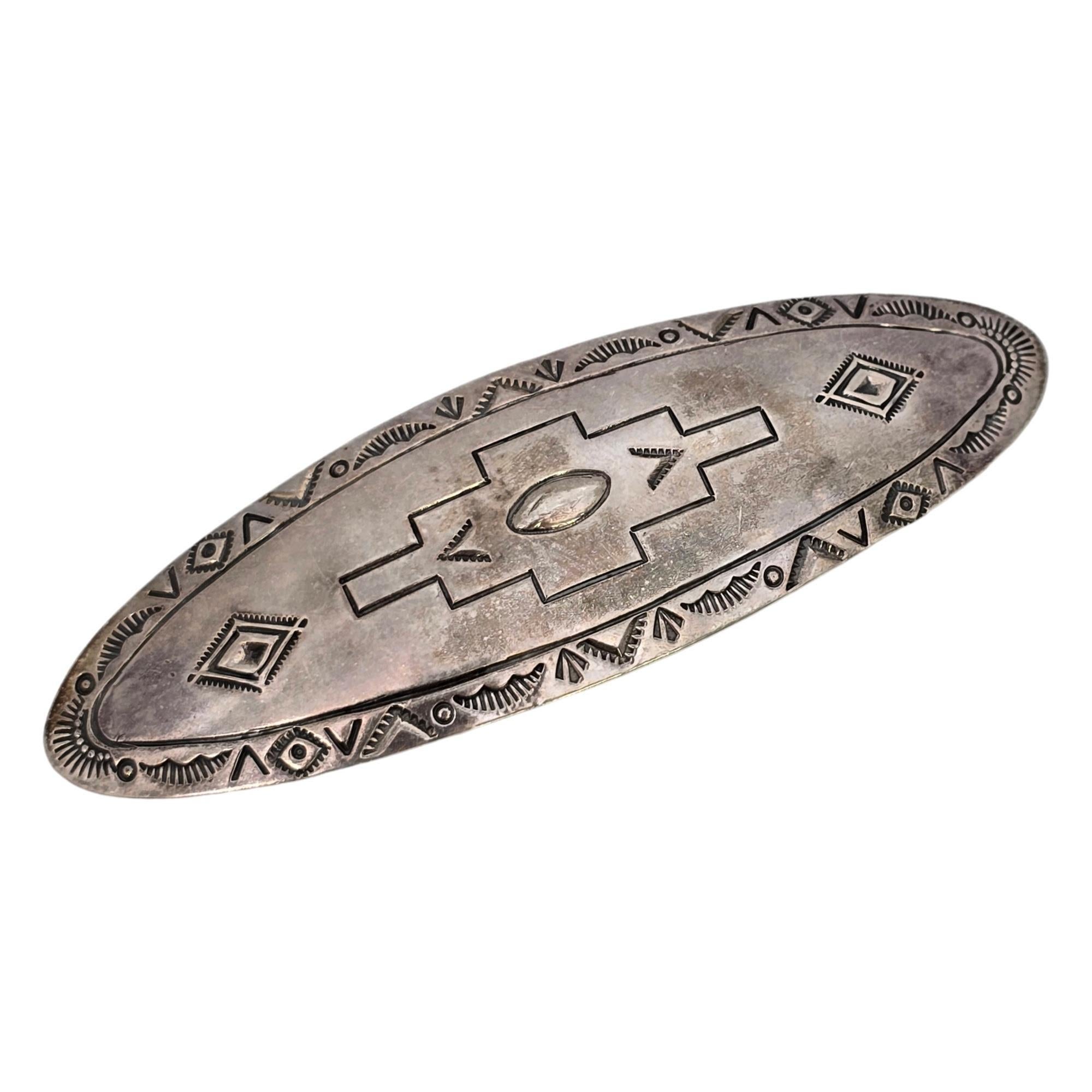 Native American LA Willie for Joe Delgarito Sterling Silver Barrette #19114 1