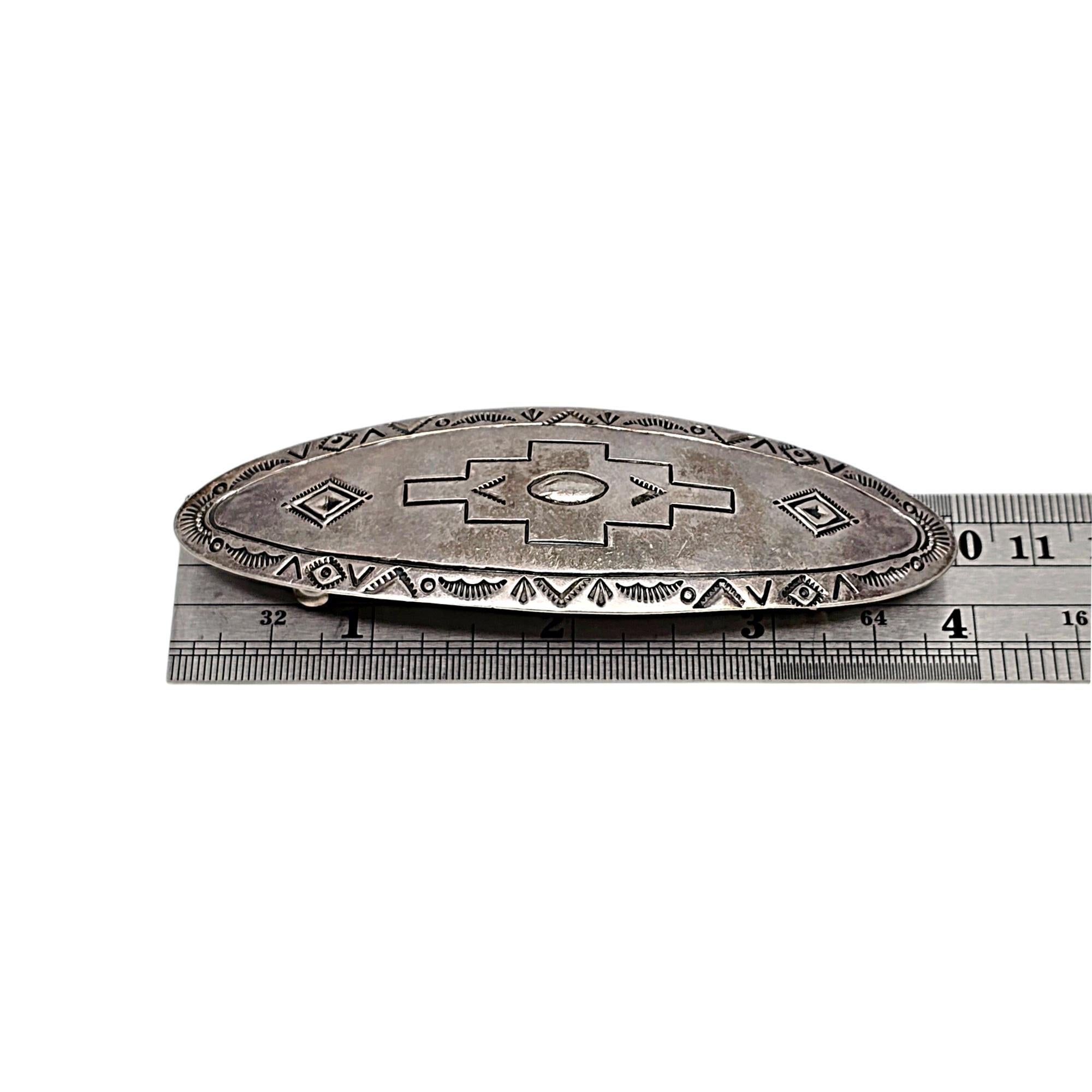 Native American LA Willie for Joe Delgarito Sterling Silver Barrette #19114 3