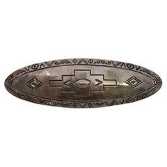 Vintage Native American LA Willie for Joe Delgarito Sterling Silver Barrette #19114