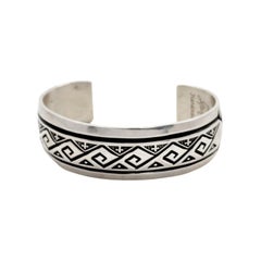 Native American Lamer Sterling Silver Cuff Bracelet #13279