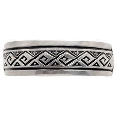 Retro Native American Lamer Sterling Silver Cuff Bracelet #13279