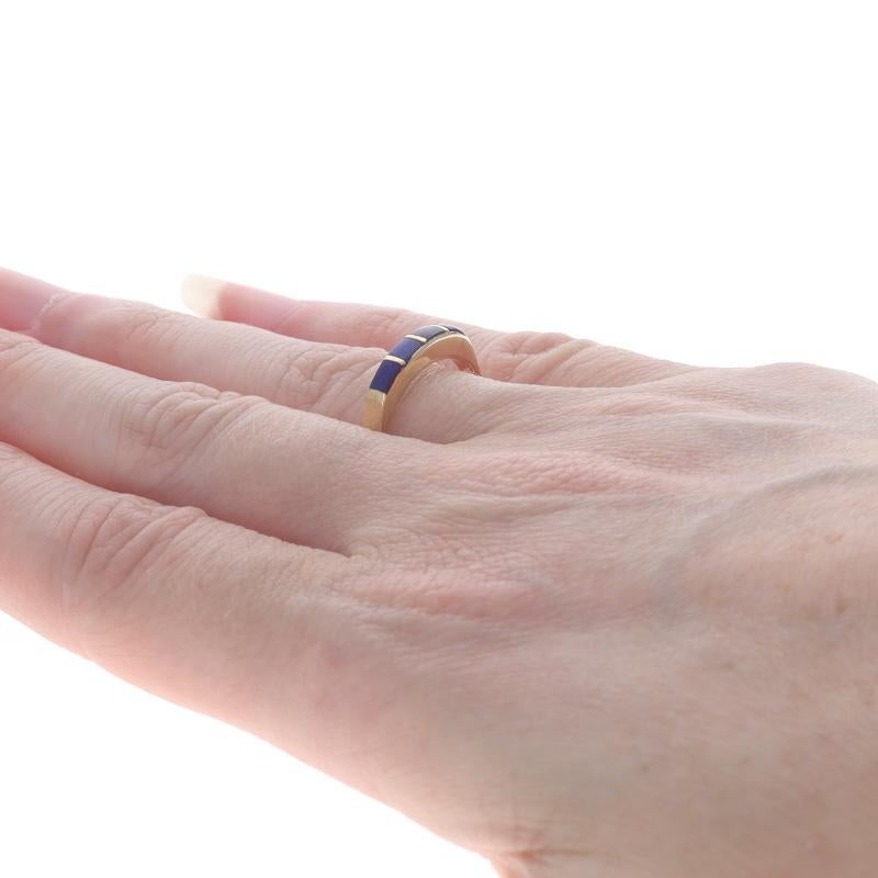 Donna Nativo americano Lavonne Lalio Zuni Lapis Band YellowGold 14k Stack Ring Sz 7 3/4 in vendita