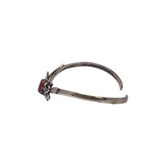 Native American Les Baker Sterling Silver Mother of Pearl Cuff Bracelet #18189