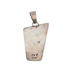 Native American Lloyd & Floyd Becenti Jr. Sterling Silver Bear Pendant #19115