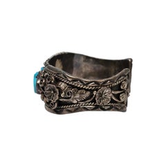 Native American Lutricia Yellowhair Sterling Silver Turquoise Bracelet #19915