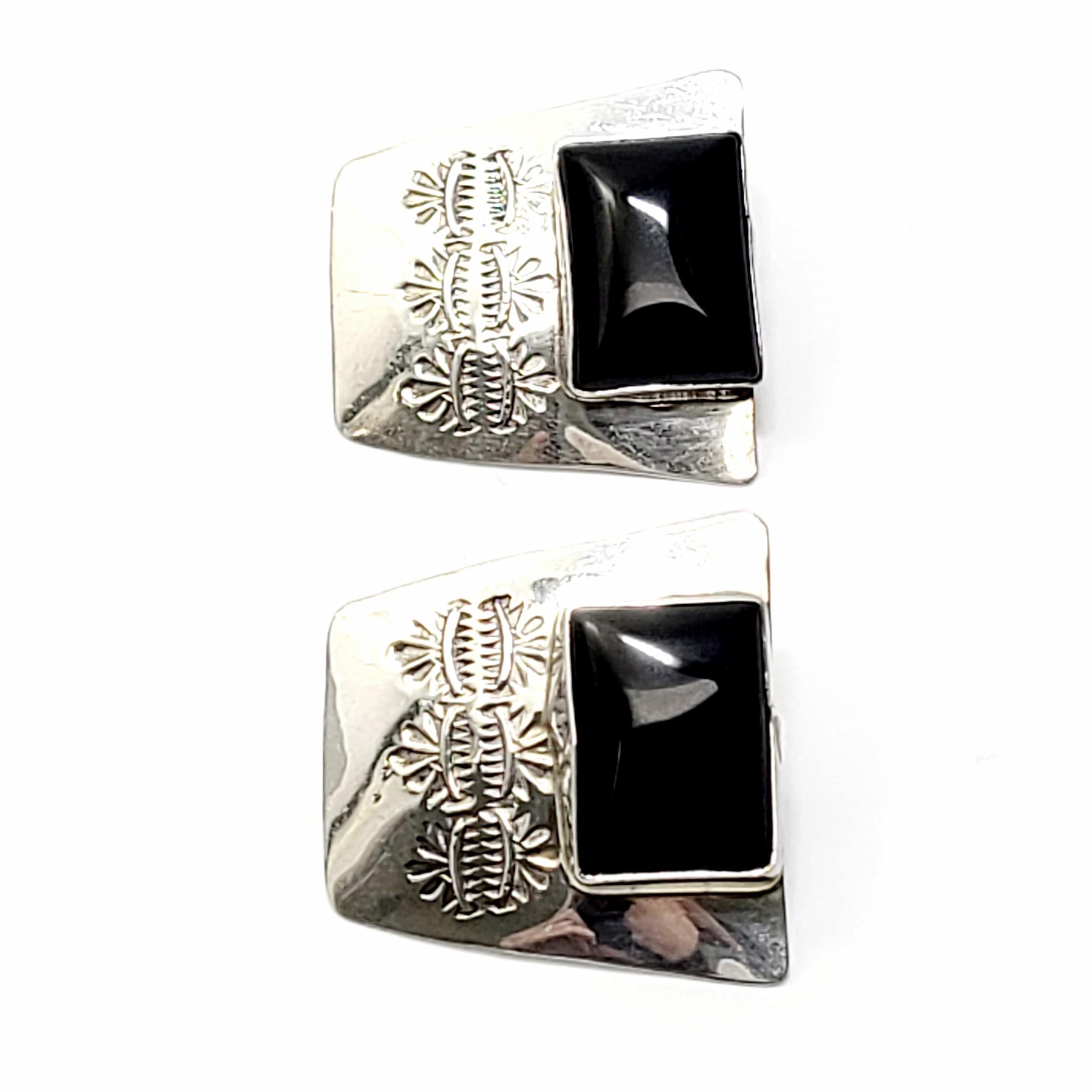 silver and onyx earrings