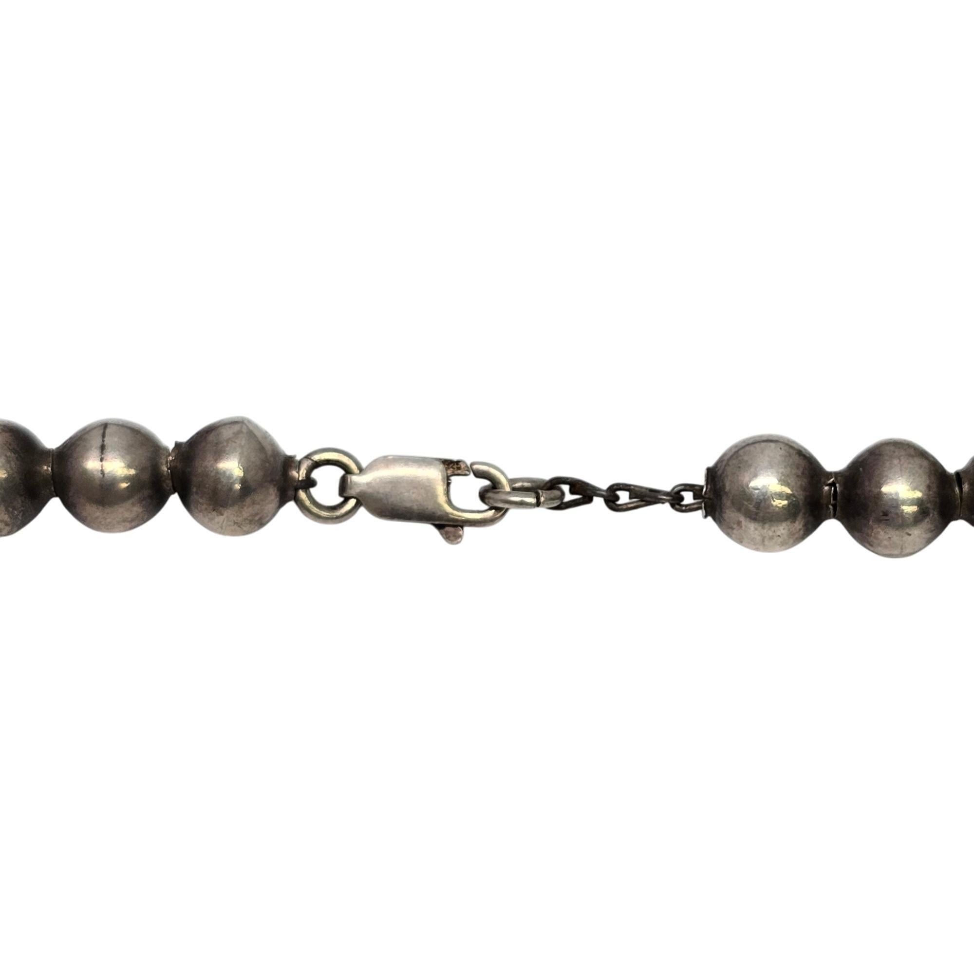 Native American M Begay Sterling Silver Spiny Oyster Necklace #20842 For Sale 2