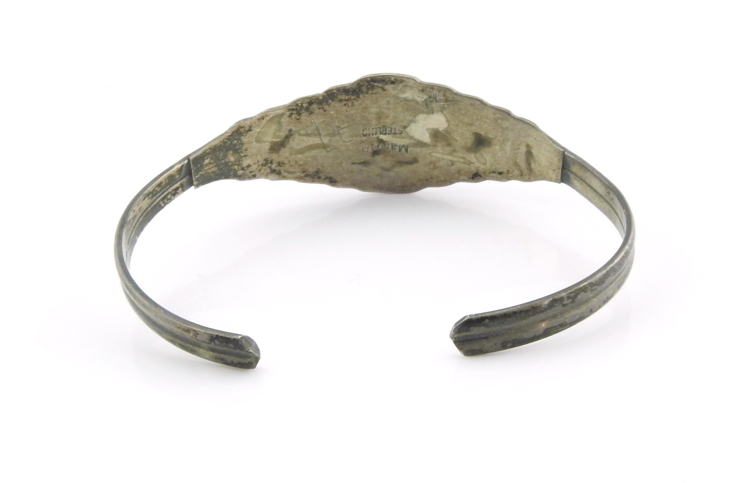 Sterlingsilber Korallenmanschette, Marie B, Indigene Kunst (Nord-/Südamerika) (Cabochon)