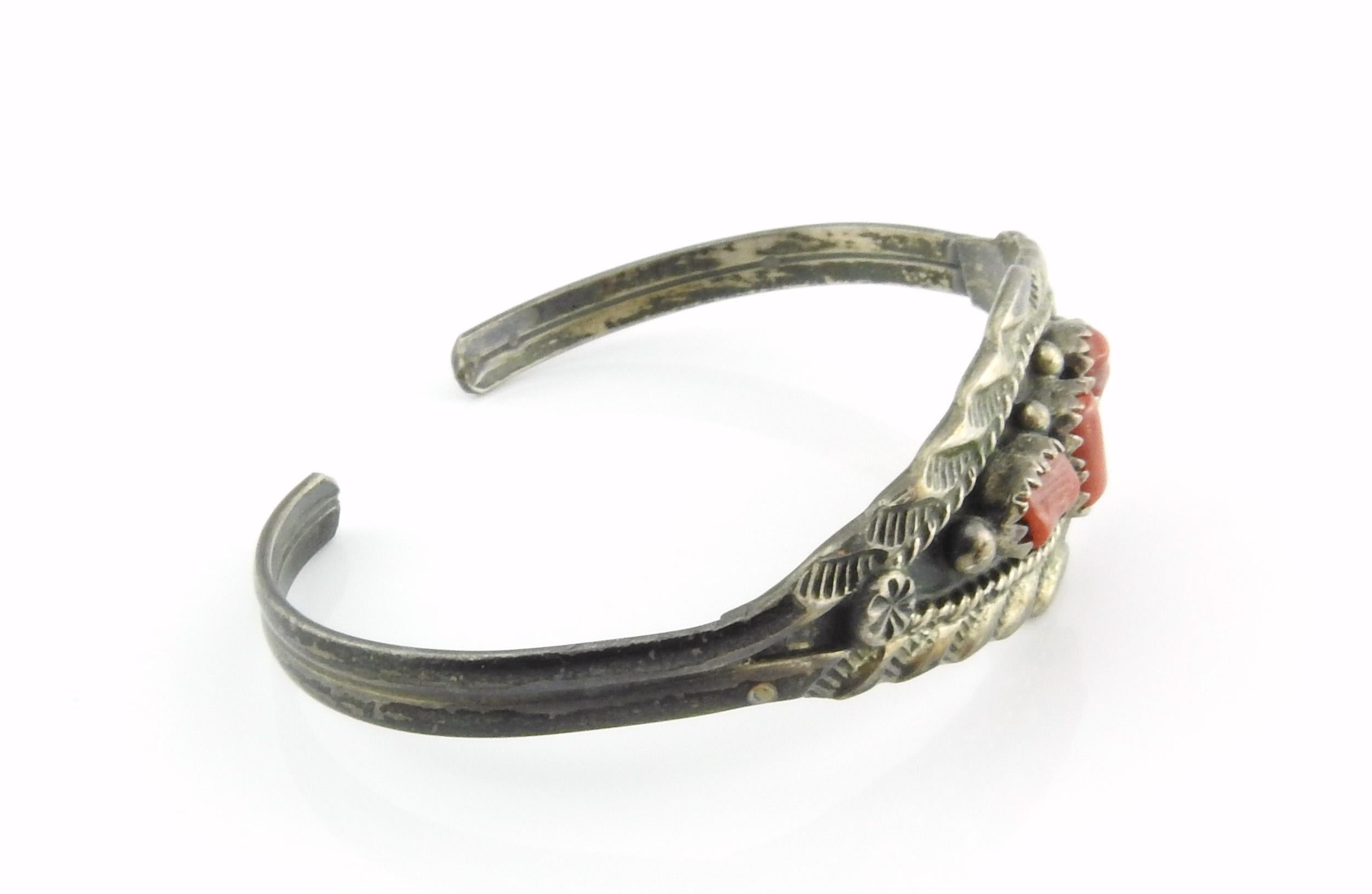 Sterlingsilber Korallenmanschette, Marie B, Indigene Kunst (Nord-/Südamerika) für Damen oder Herren