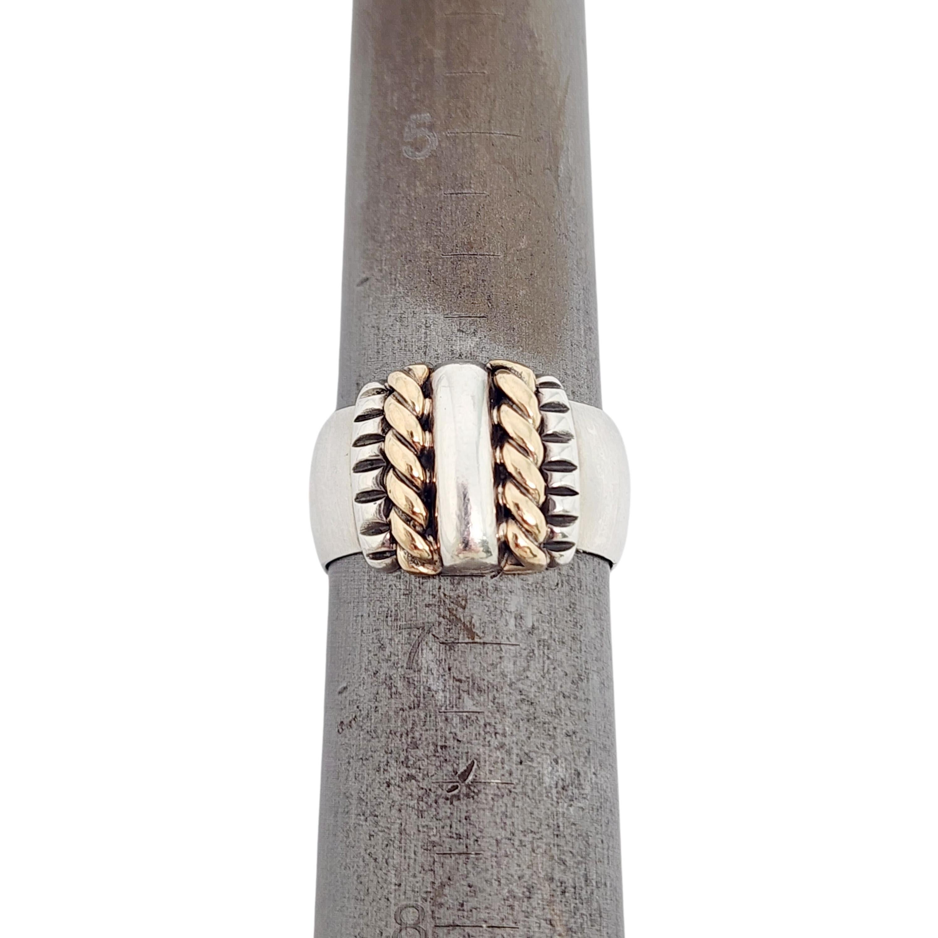 Native American Mike Smith Sterling Silver 14K Band Ring Size 6 1/2 #17125 For Sale 4