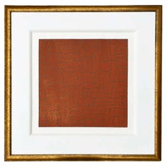 George Morrison "Roter Würfel" Lithographie 30/75, indianischer Modernist