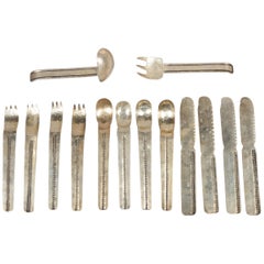 Native American Modernist Silver Flatware Set