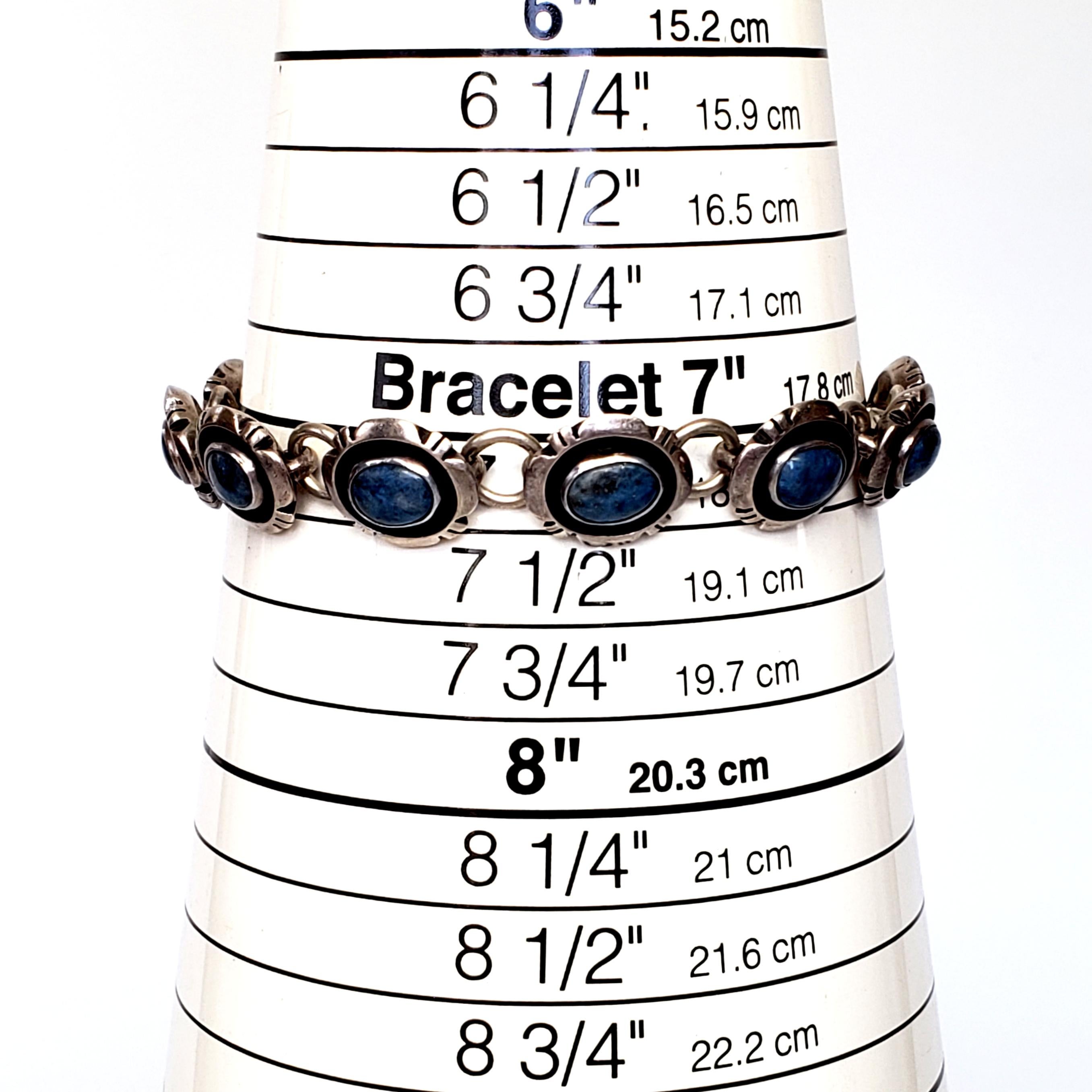 Native American Murray Jackson Sterling Silver Lapis Lazuli Link Bracelet 1