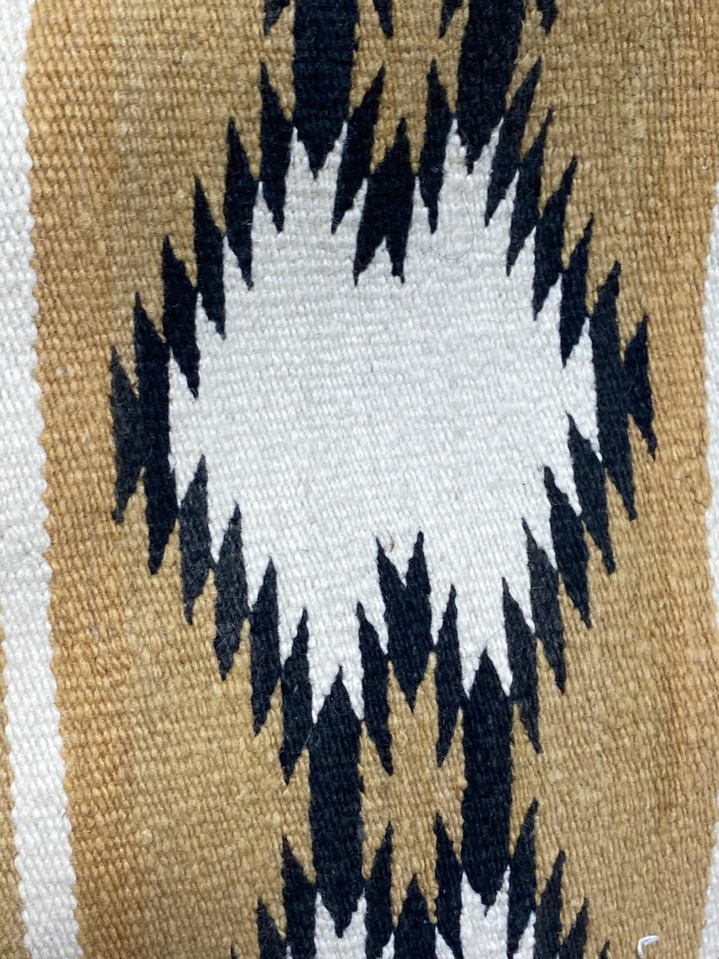 Native American Navajo Antique Vintage Geometric Handwoven Wool Rug Blanket For Sale 5