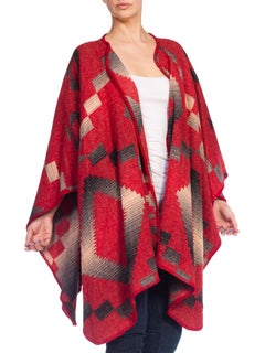 Native American Navajo Blanket Poncho Wool Cape