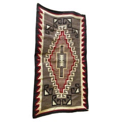 Native American Navajo Colorful Handwoven Geometric Pattern Blanket Rug