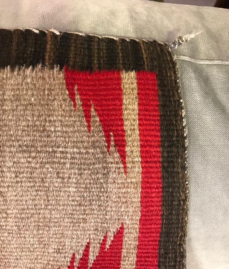 Wool Native American Navajo Crystal Region Handwoven Rug, circa 1920s