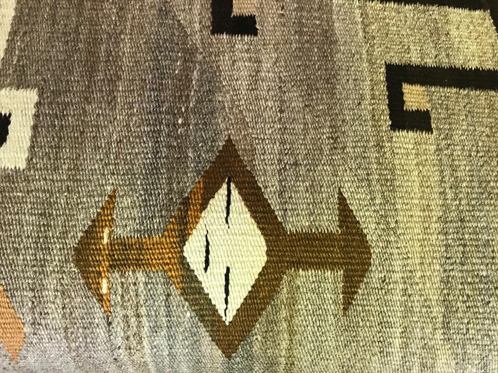 Wool Native American Navajo Crystal Region Large Handwoven Rug, circa 1910-1920