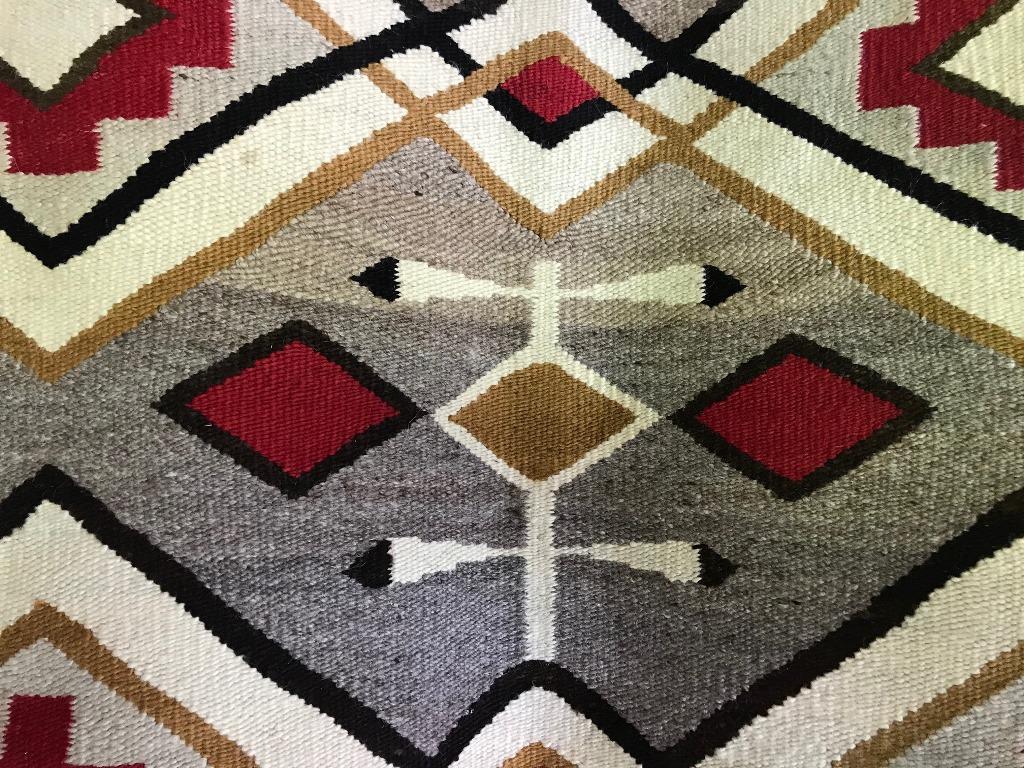 Native American Navajo Crystal Region Large Handwoven Rug, circa 1920 1