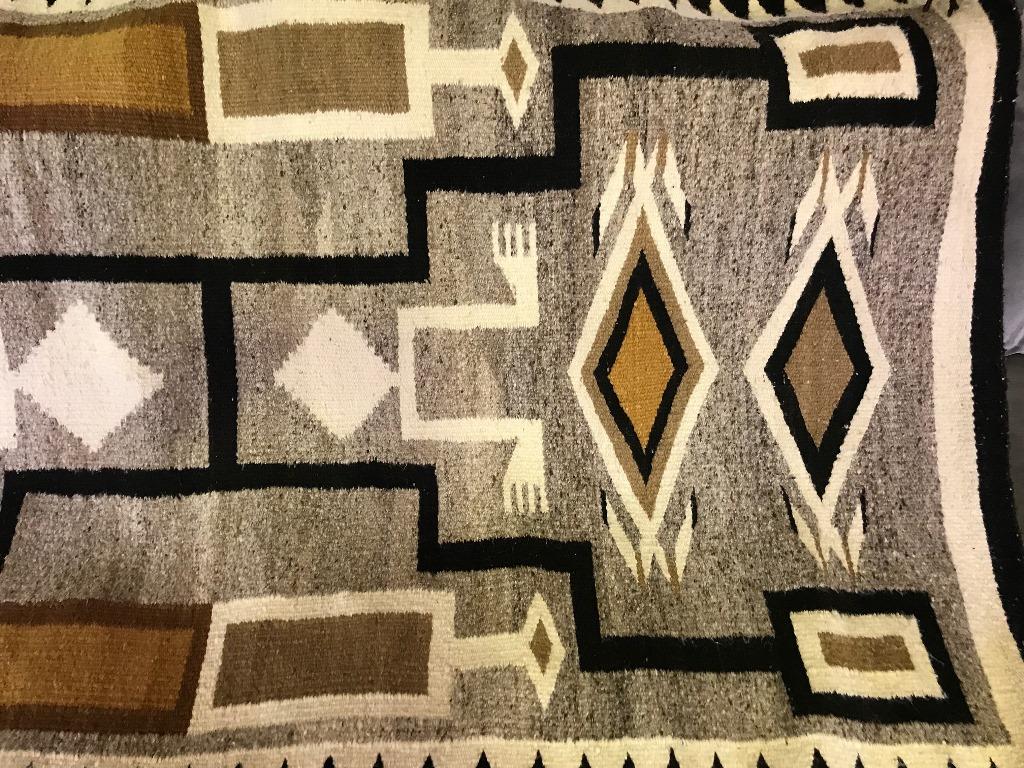 20th Century Native American Navajo Handwoven Rug Blanket